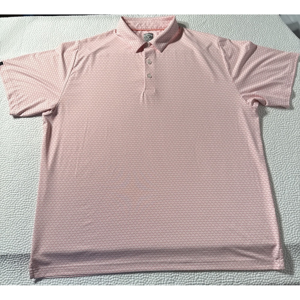 Callaway Men's Golf Gradient Chevron Polo Pink XXL